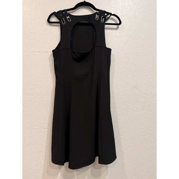 FREE PEOPLE Baby Love Trapeze Dress Black Grommets Strap Casual Women's S - Picture 4 of 8